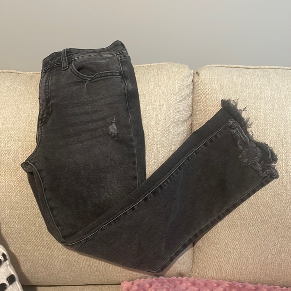 Distressed black jeans